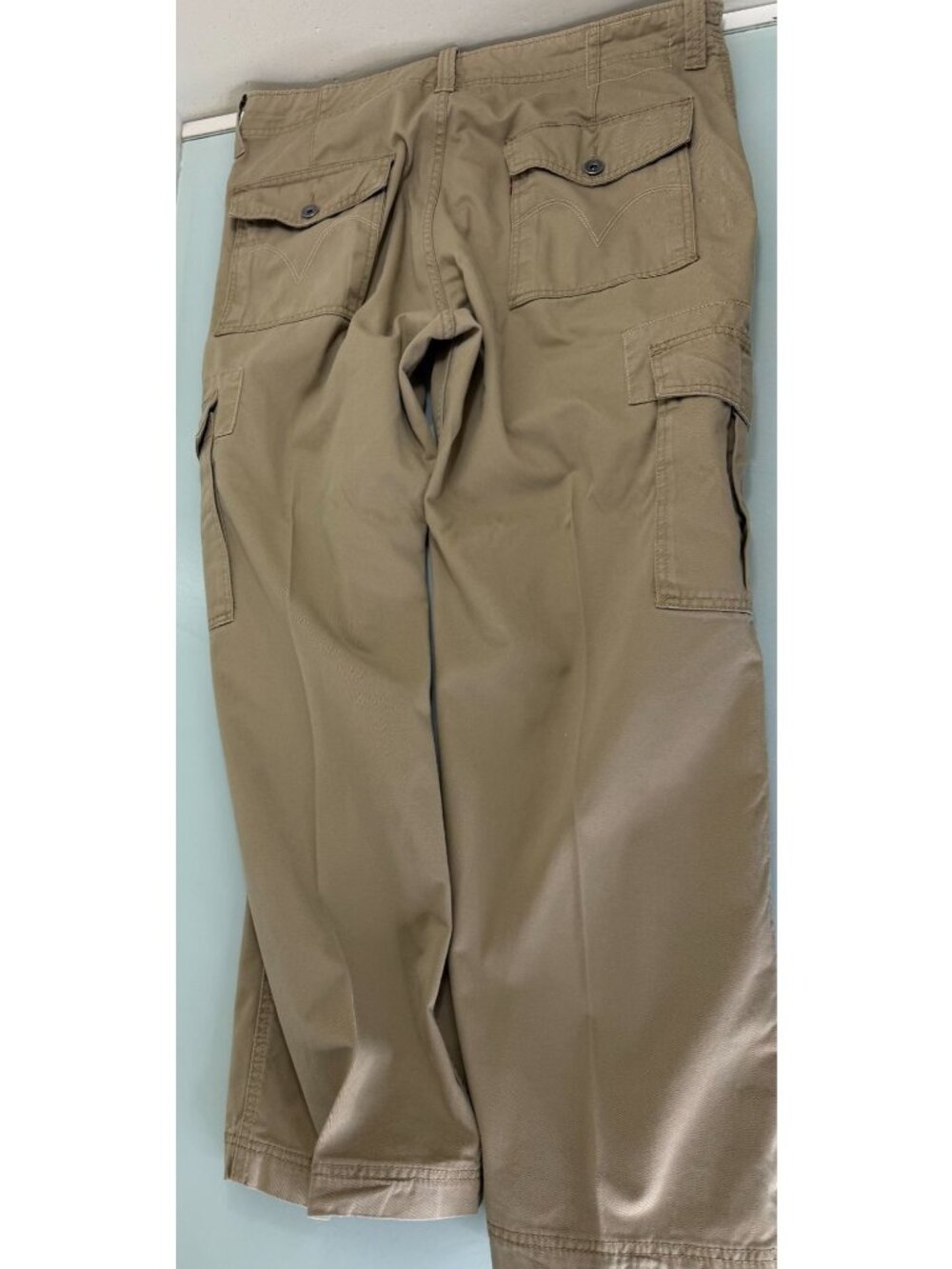 Vintage Levis Cargo Pants Mens 38x32 Beige Y2K Loose Baggy Wide Leg Skater - Picture 2 of 12